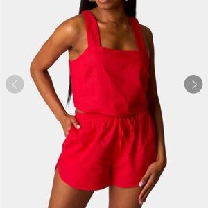 Buddy Love Nova Set Shorts Bottoms Linen Cotton red Women’s small